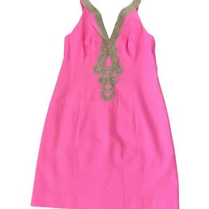 Lily Pulitzer Hot pink and gold dress size 8